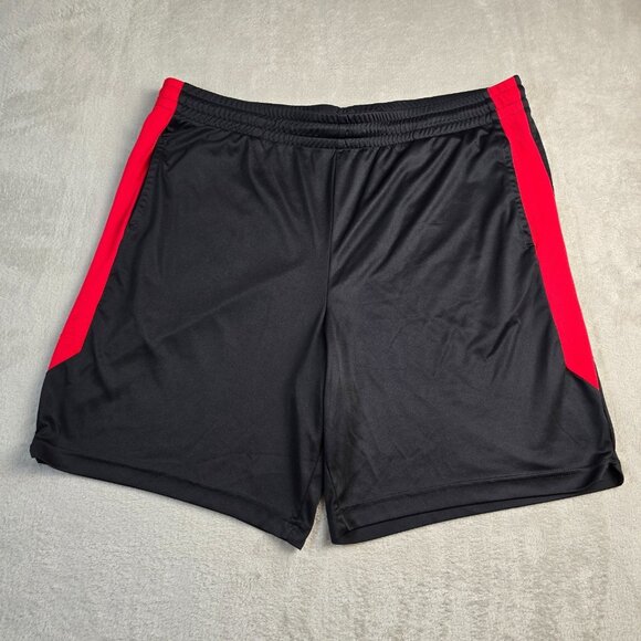 Gym Shorts Mens Extra Large Black Red Tek Gear DryTek Athletic Gym Basketball XL - Picture 1 of 12